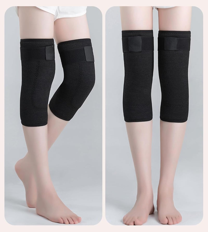 PURFUN Men Women Thick Wool Leg Warmers Winter Thermal Rheumatic Arthritis Ski Cycling Knee Braces Leg Sleeves Wraps Support - Image 4